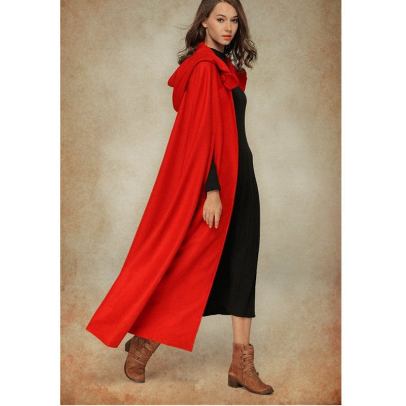 Women's elegant hooded cape made of high-quality fabric NOVAE