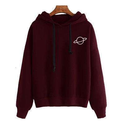 Women's casual hoodie with intergalactic motif NOVAE