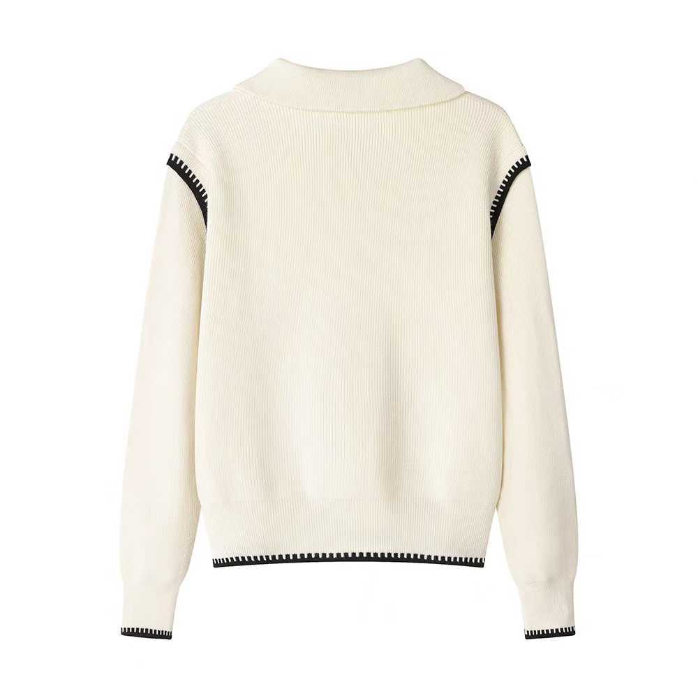 Women's knit sweater with high collar and zipper NOVAE