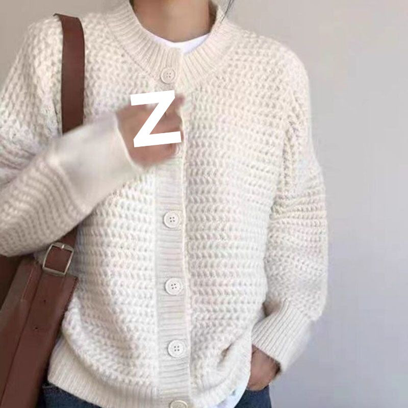 Women's chunky knit cardigan with button details and oversized cut NOVAE