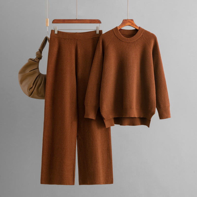 Women's casual knit lounge set with loose top and comfortable trousers NOVAE