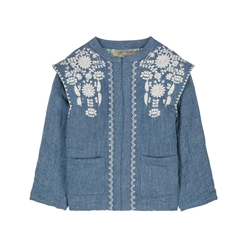 Women's lightweight embroidered transitional jacket with practical pockets NOVAE