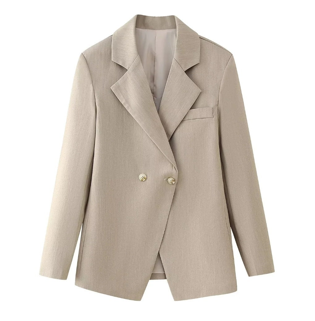 Women's elegant double-breasted blazer jacket with high-quality fabric NOVAE