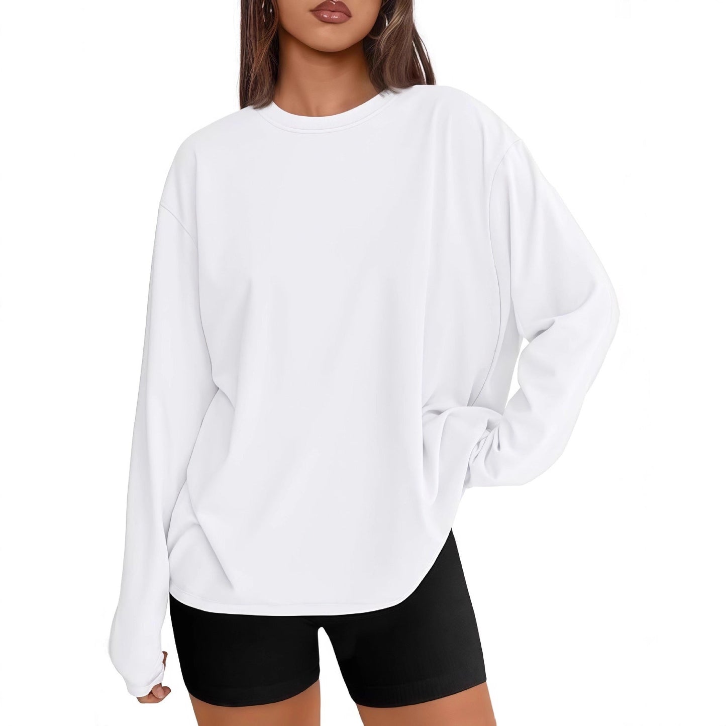 Women's Casual Sweatshirt with Oversized Sleeves and Round Neck NOVAE