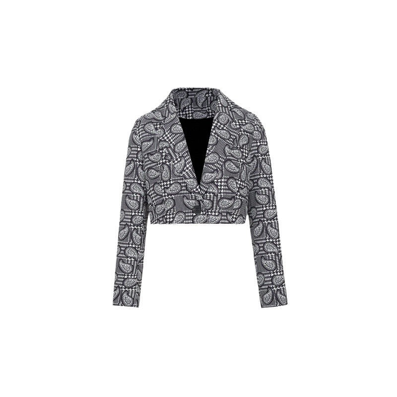 Women's blazer with fashionable paisley pattern and tailored cut NOVAE