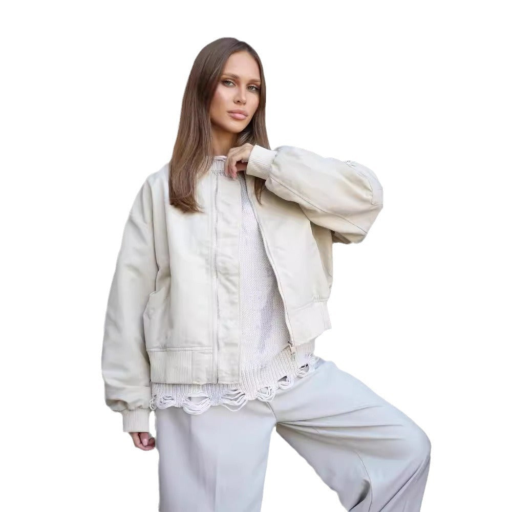 Women's casual oversized sweater with fashionable ripped details and creative color gradient NOVAE