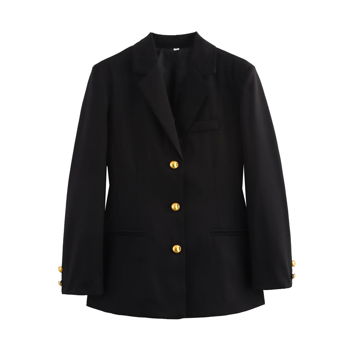 Women's checked blazer with gold buttons and practical pockets NOVAE