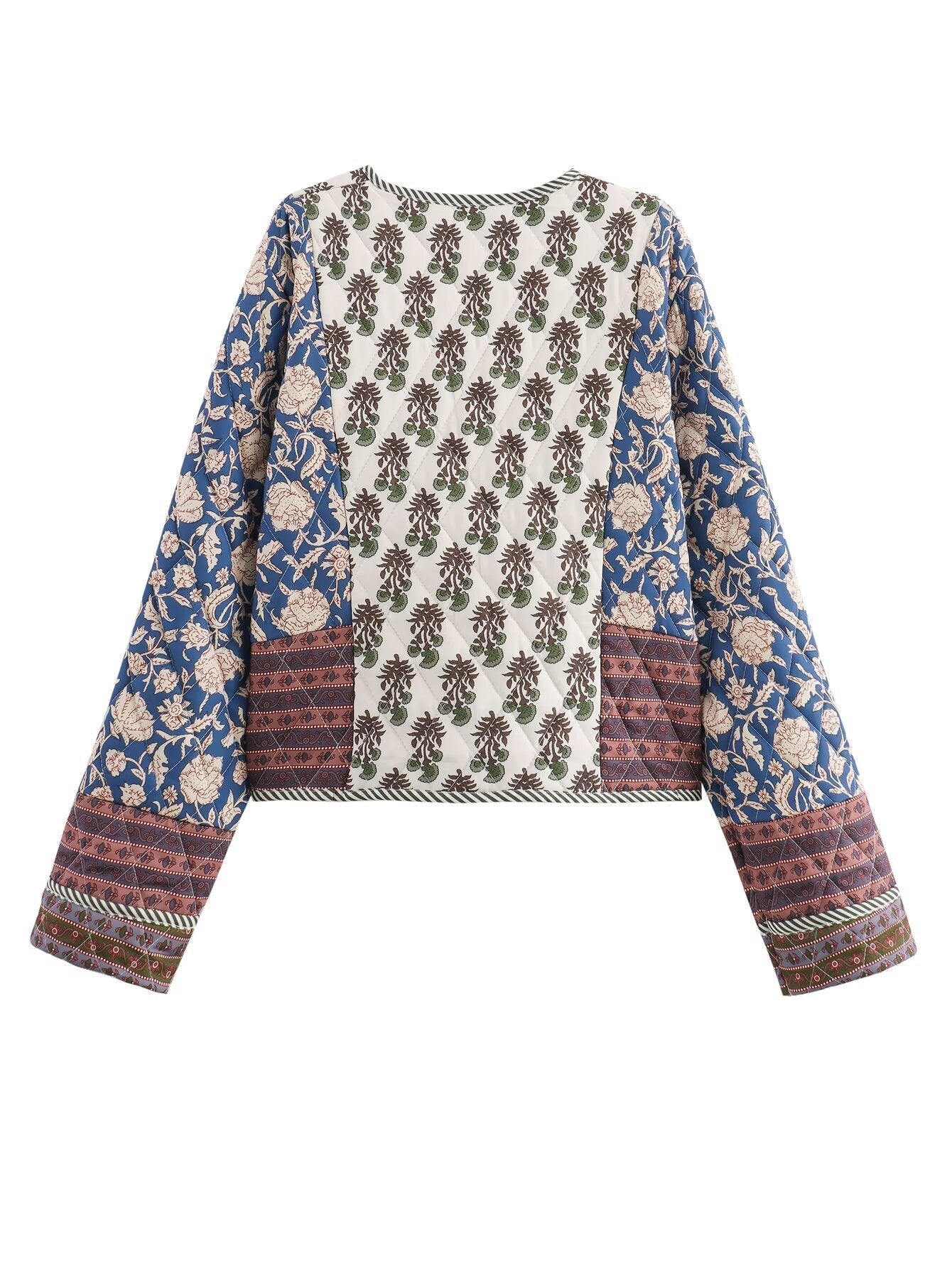 Women's patchwork jacket with floral patterns and a wide cut NOVAE