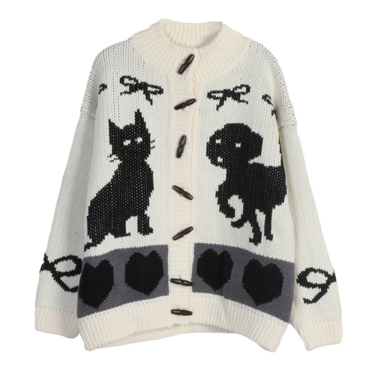 Women's cardigan with playful animal motifs and button detailing NOVAE
