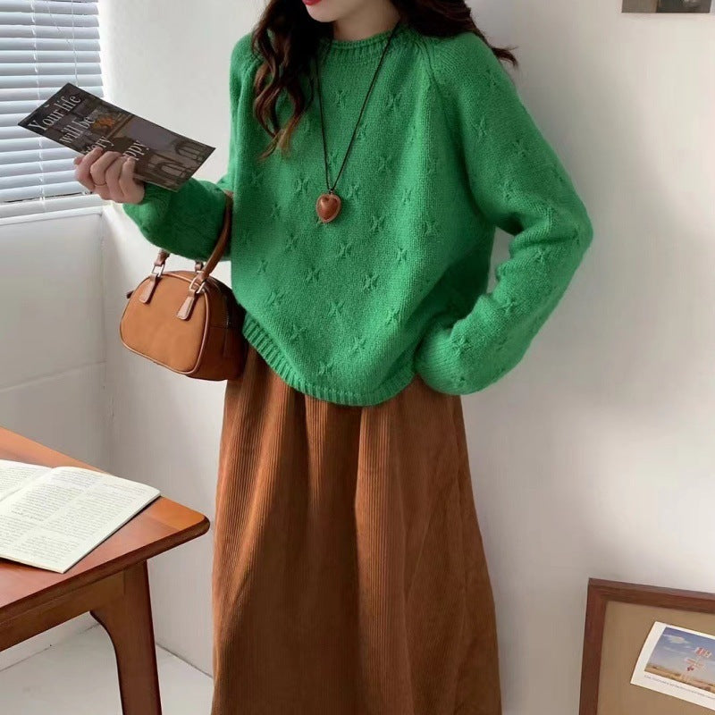 Women's Cozy Knit Sweater with Textured Pattern NOVAE