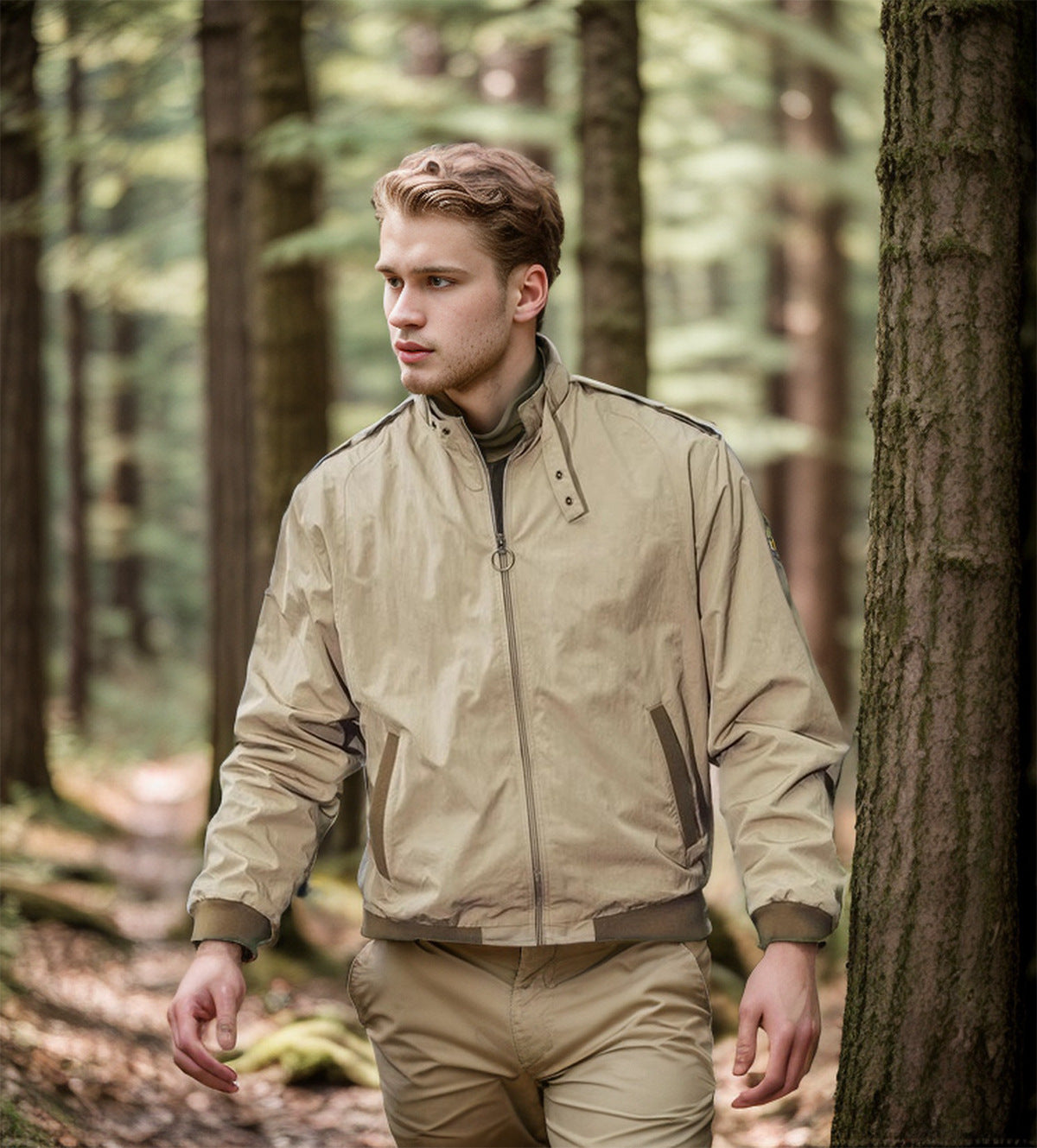 Men's lightweight and functional transitional jacket with high-closing collar NOVAE