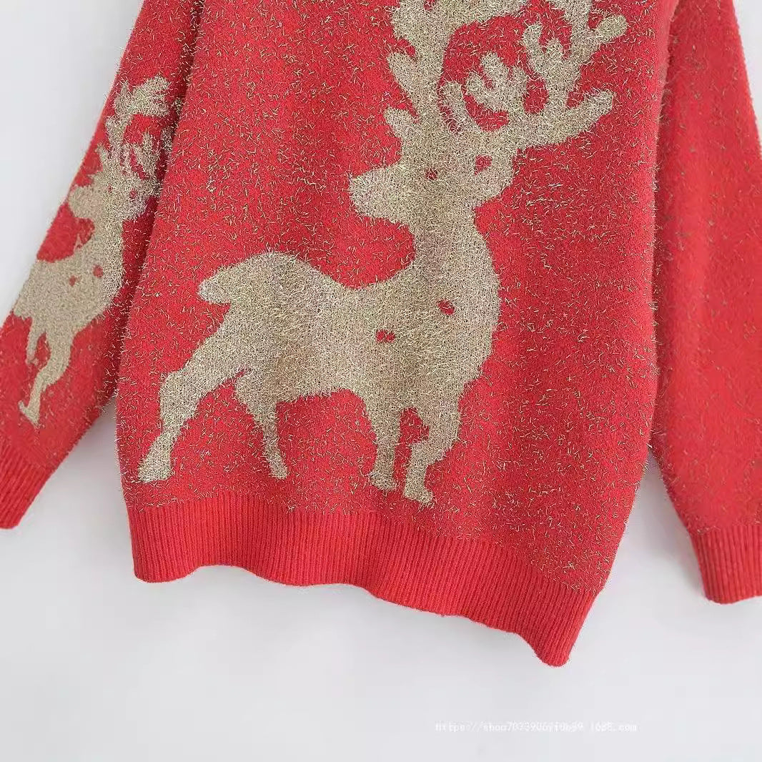 Women's festive sweater with 3D reindeer motif NOVAE