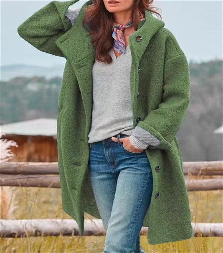 Women's oversized wool coat with practical pockets NOVAE
