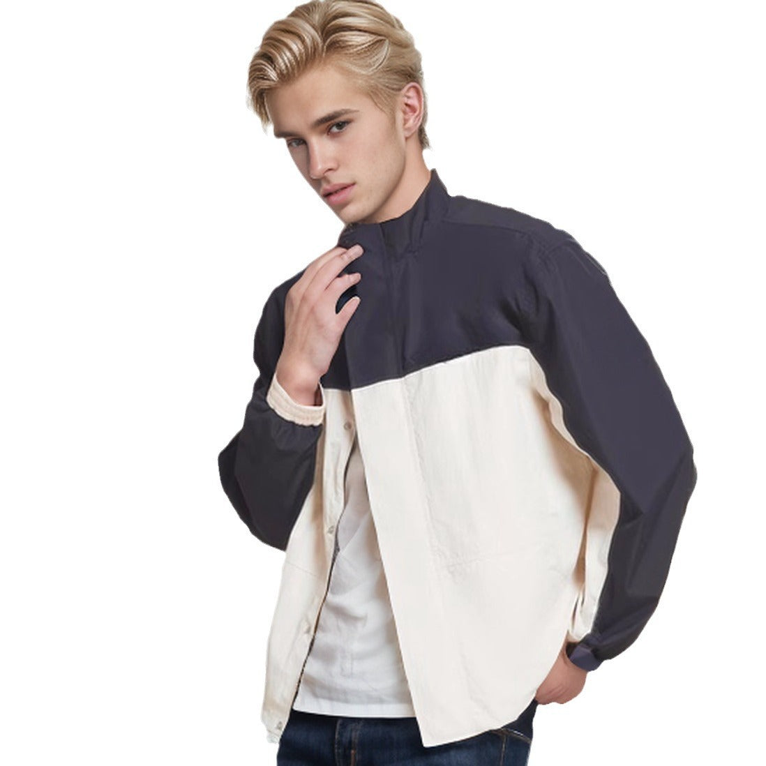 Men's functional transitional jacket with high collar NOVAE