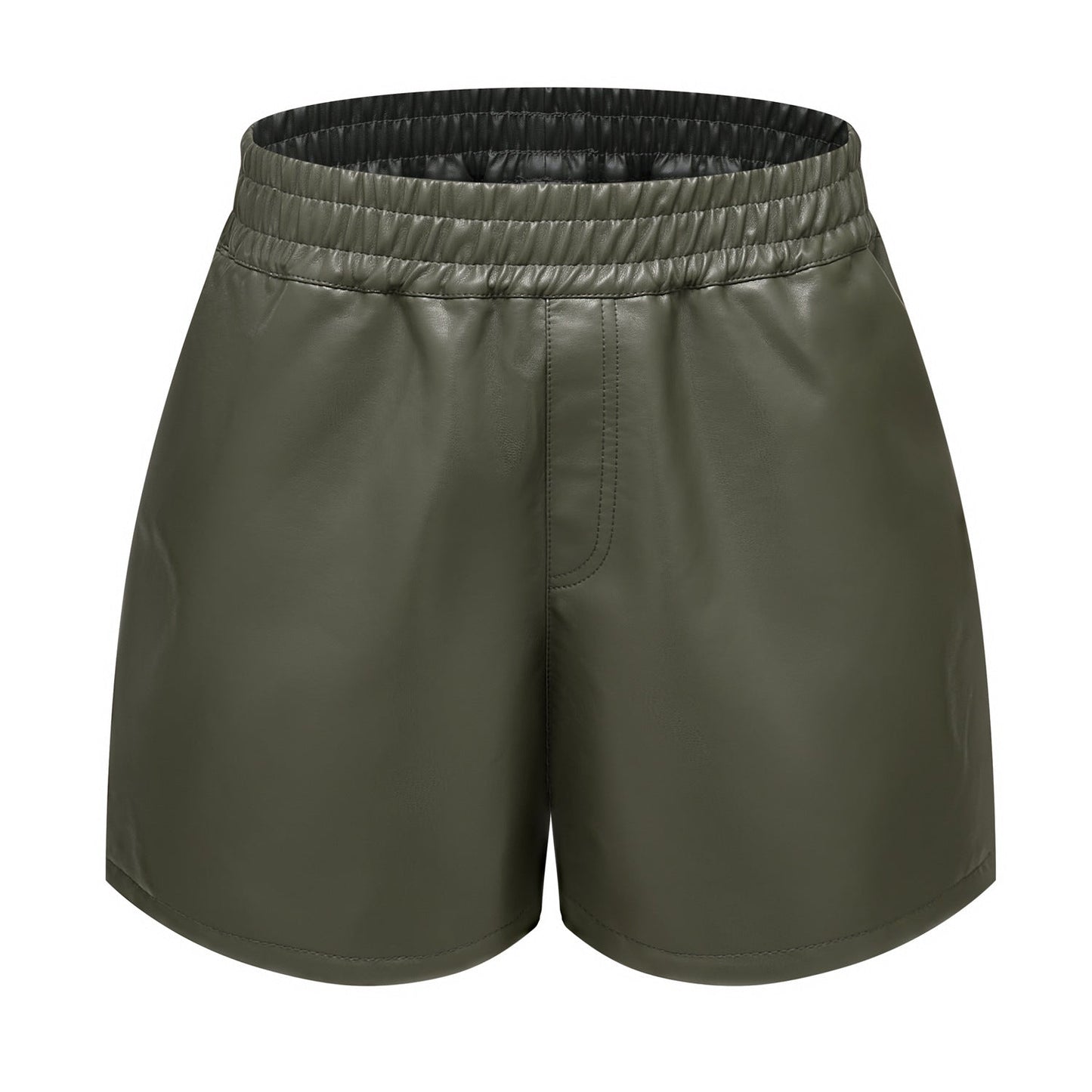 Women's fashionable high-waisted faux leather shorts NOVAE