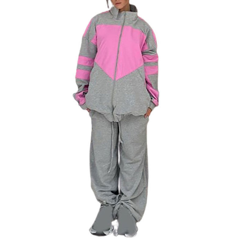 Women's tracksuit with contrasting colors and high collar NOVAE