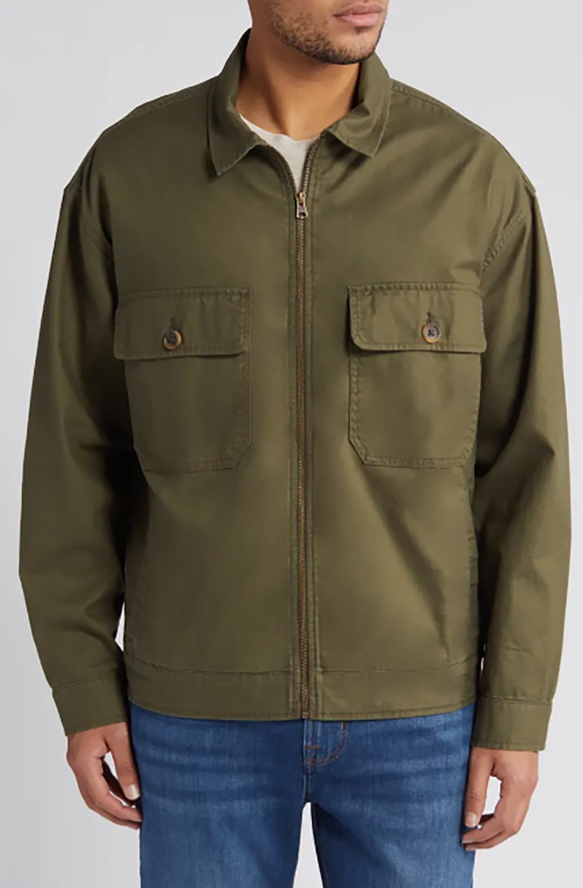 Men's casual transitional jacket with practical fold-over pockets NOVAE