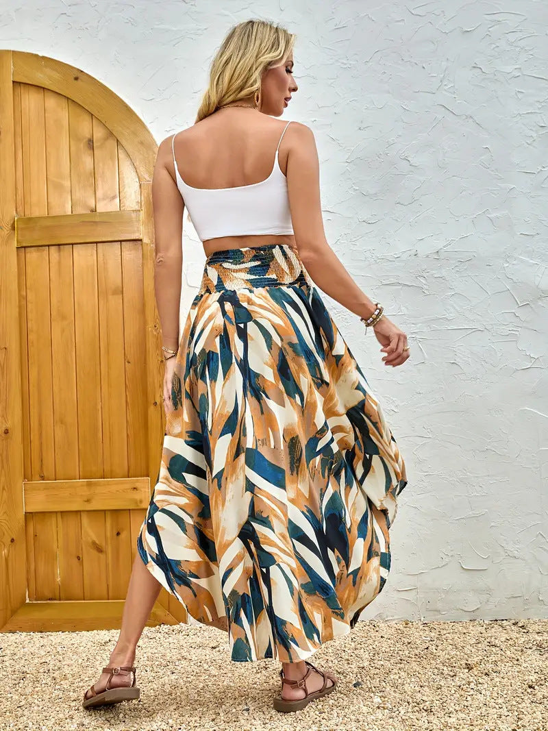 Women's Elegant Maxi Skirt with Modern Chevron Pattern NOVAE