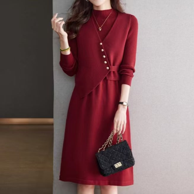Women's combination of knit dress and vest NOVAE