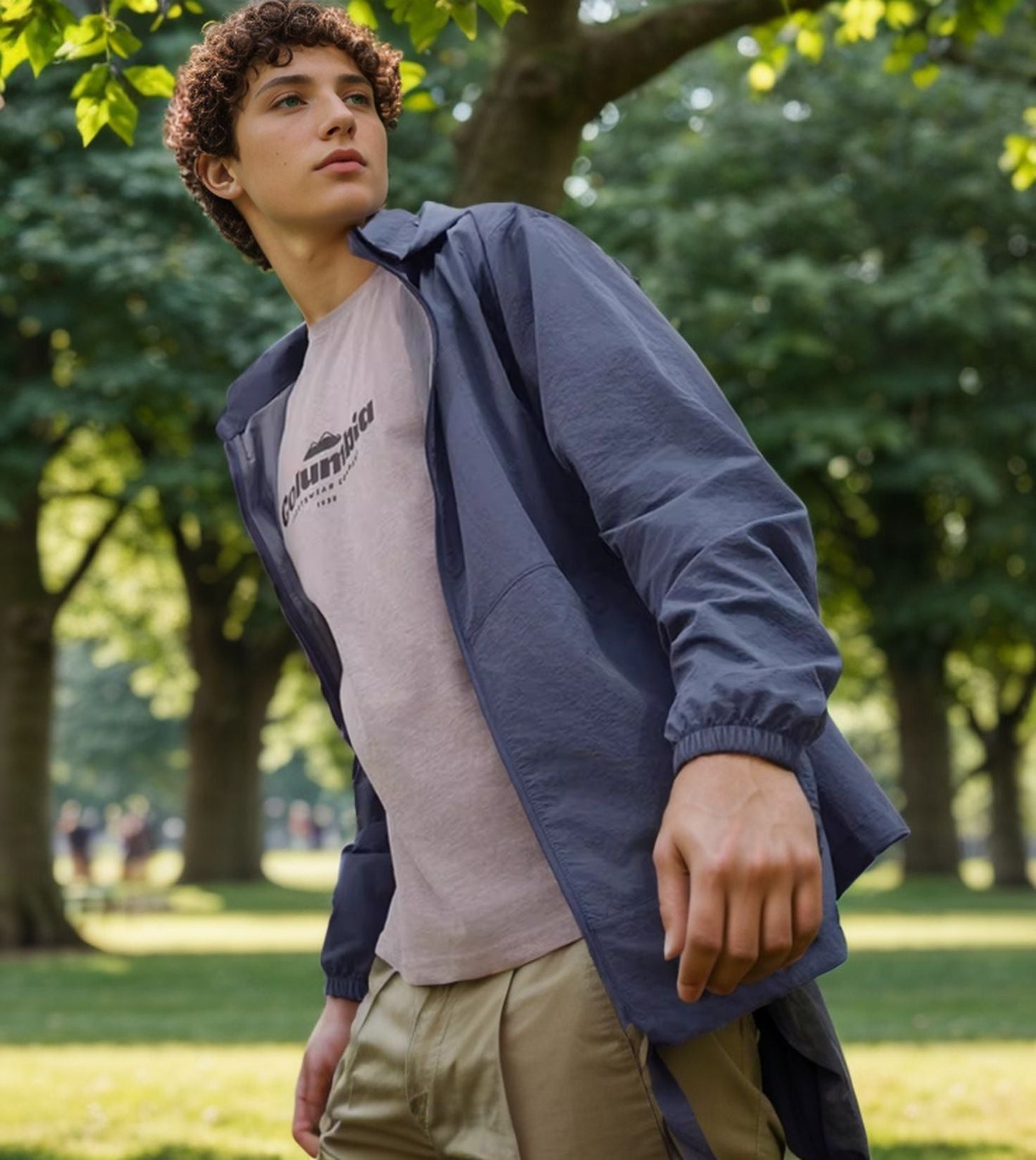 Men's weatherproof utility jacket with adjustable hood system NOVAE