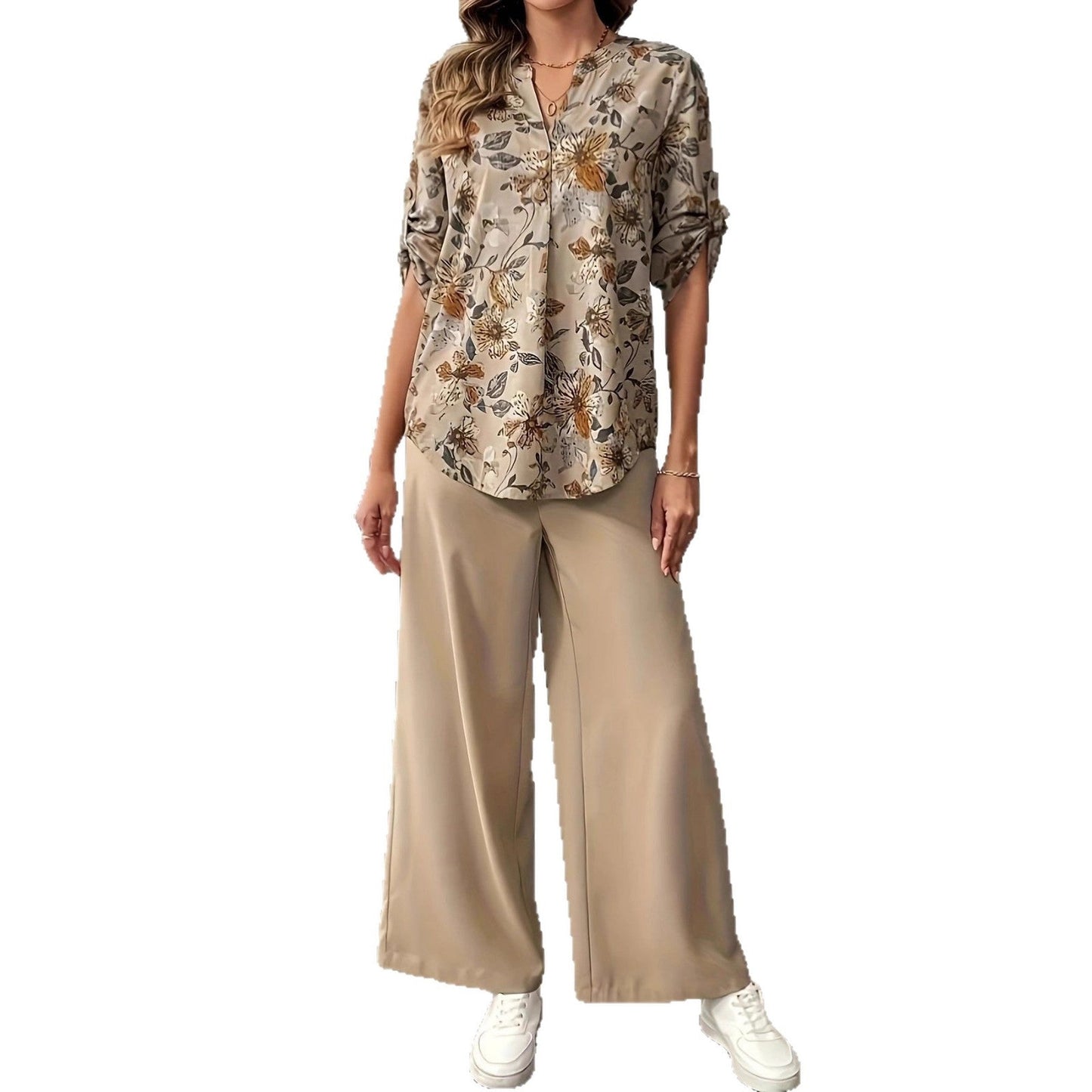 Women's shirt blouse with floral pattern NOVAE