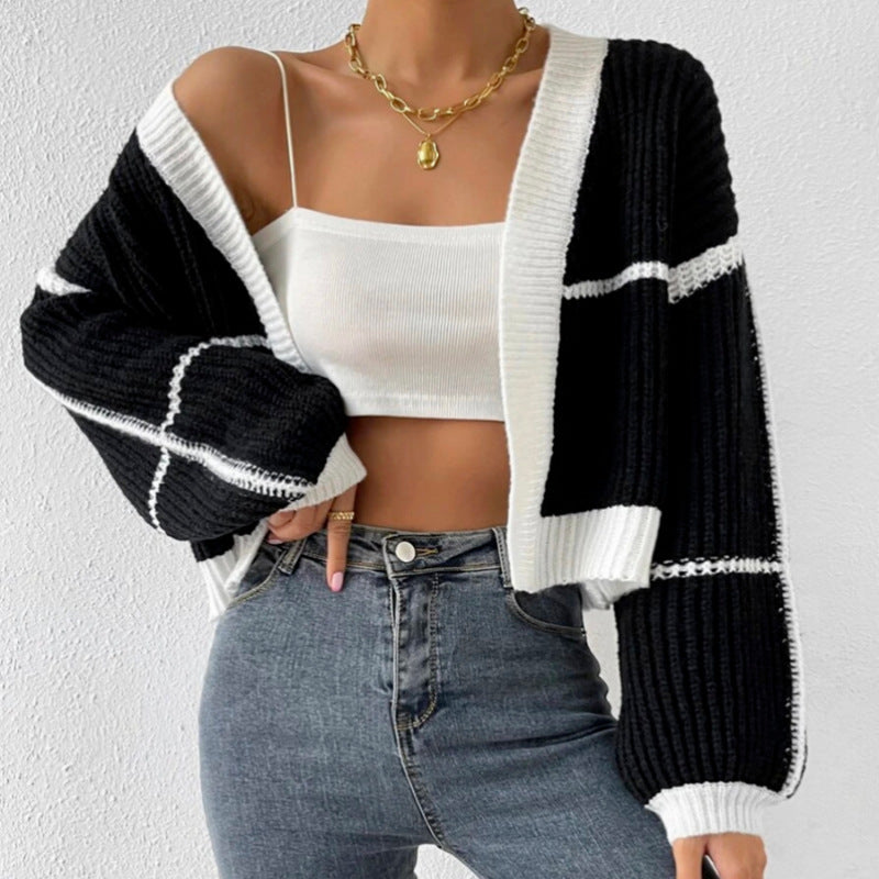 Women's Oversized Knit Cardigan with Voluminous Sleeves NOVAE