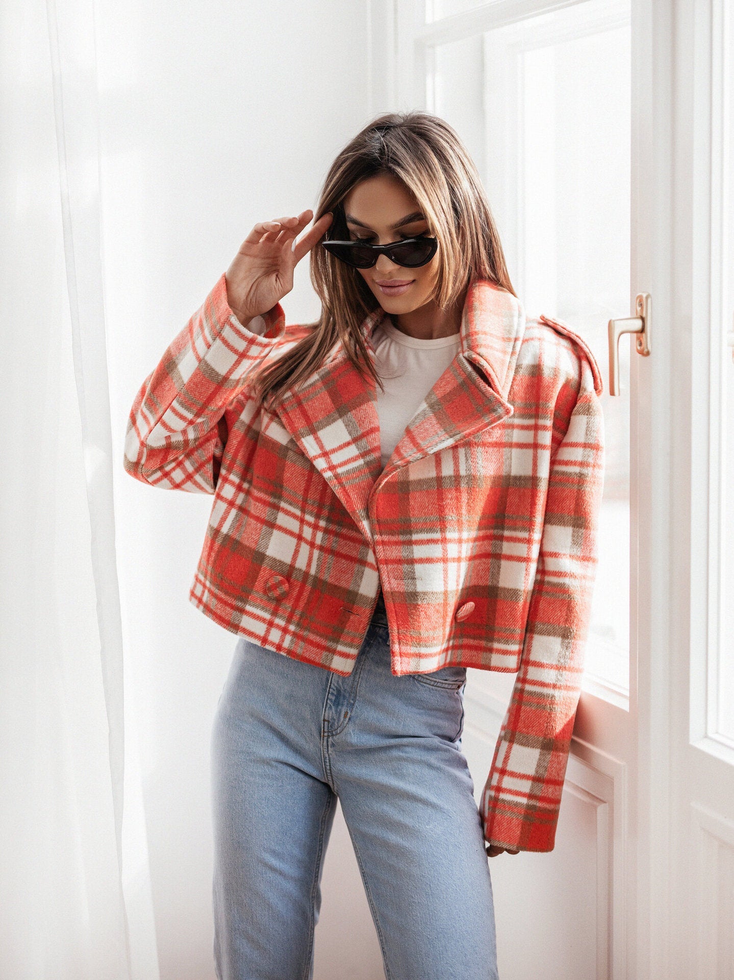 Women's Checkered Blazer Jacket in a Modern Cut NOVAE