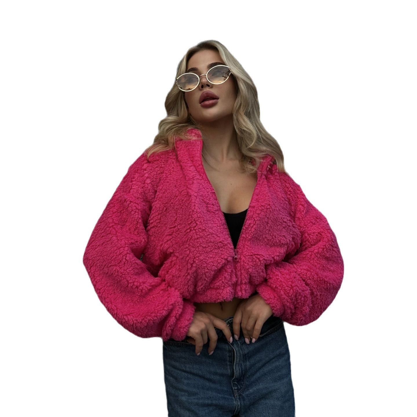 Women's cozy fleece jacket with animal hood design NOVAE