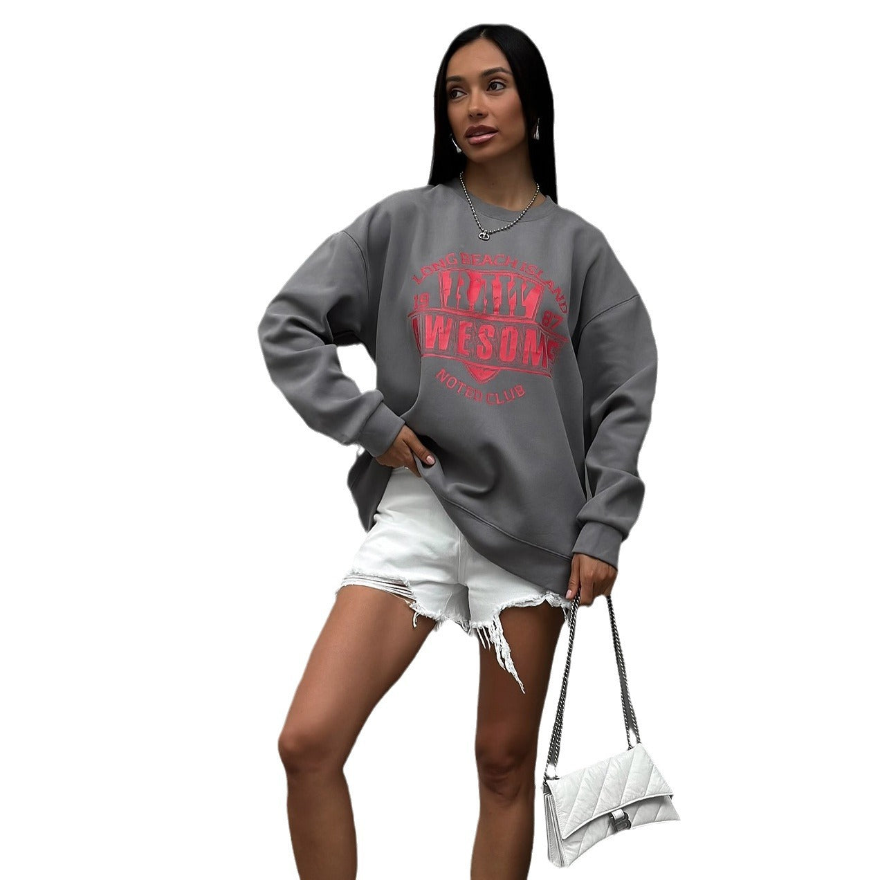 Women's casual sweatshirt with creative print NOVAE