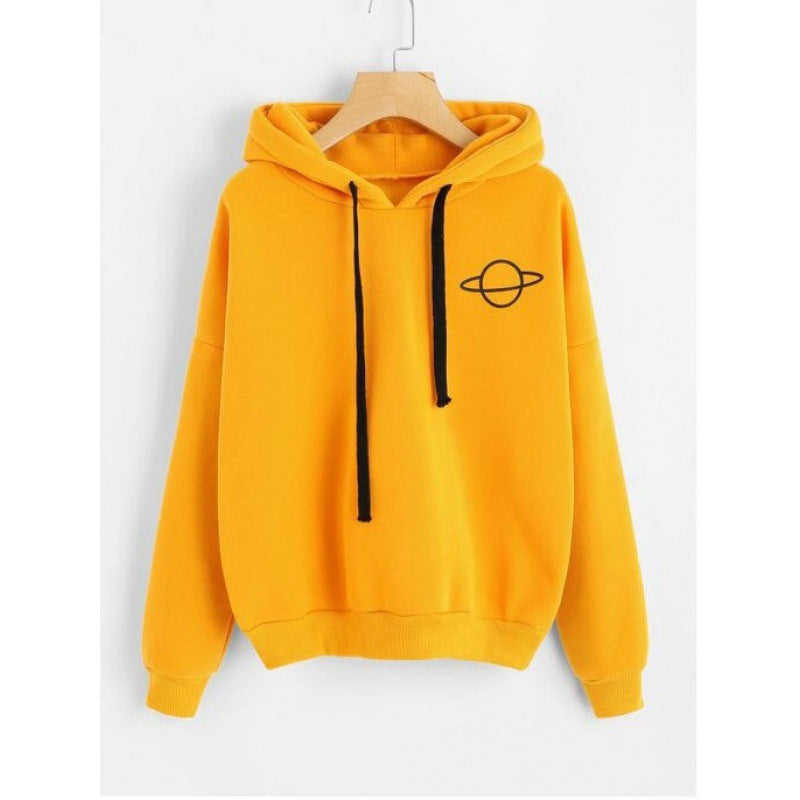 Women's Comfortable Hoodie with Planetary Motif NOVAE