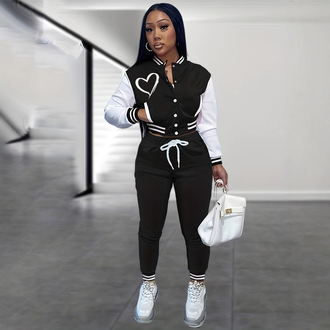 Women's sports jumpsuit with contrasting sleeves and fashionable NOVAE lettering