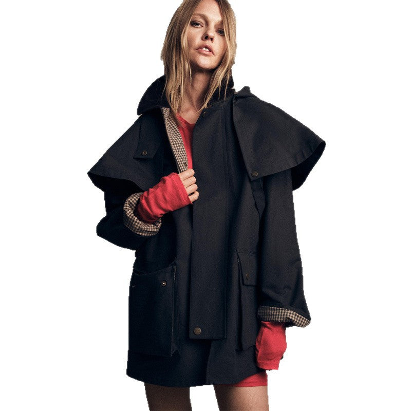 Women's water-repellent outdoor jacket with innovative hood design NOVAE