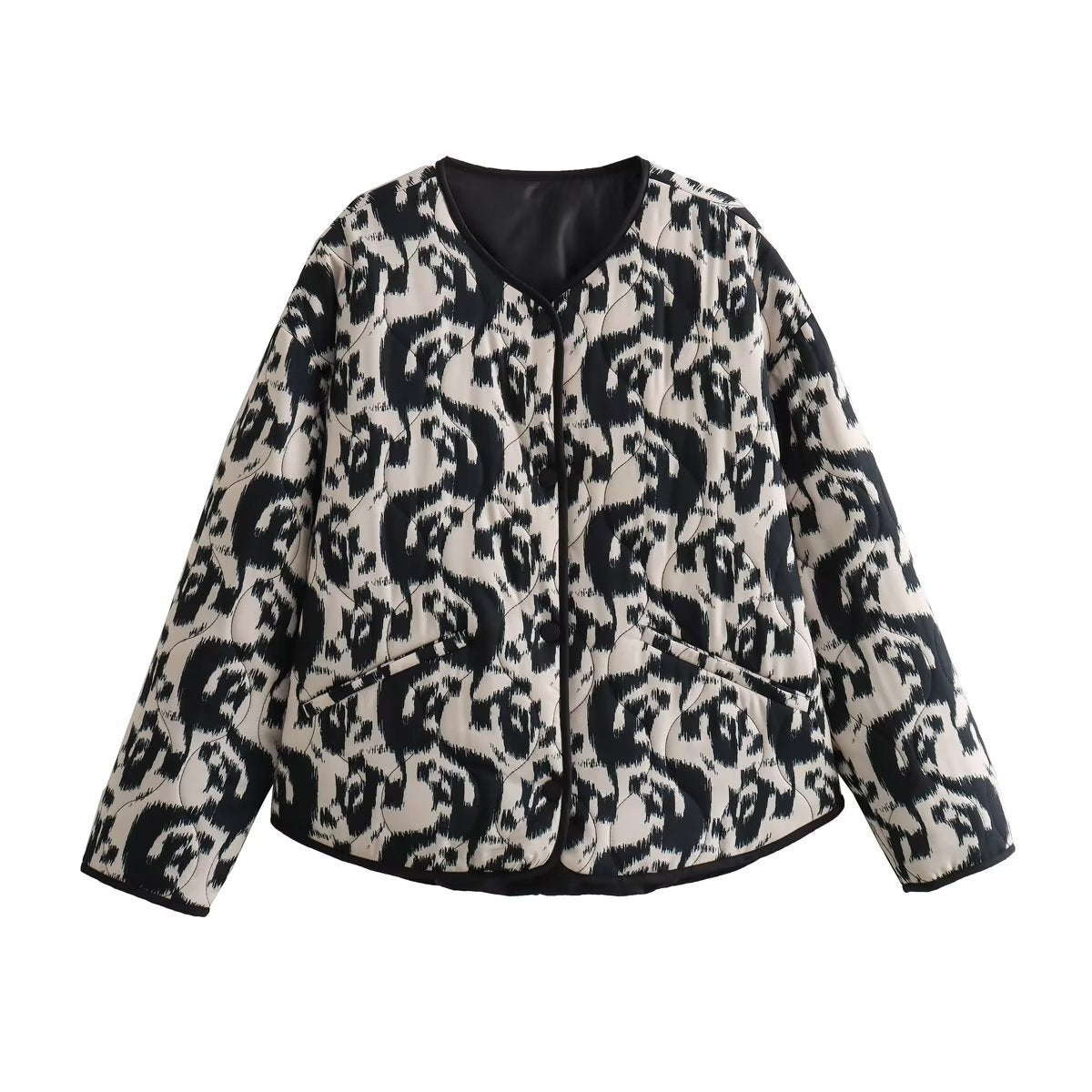 Women's urban lined blouson with unique pattern NOVAE