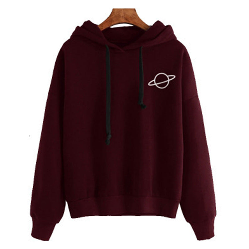 Women's hoodie with a creative planet design and comfortable cut NOVAE