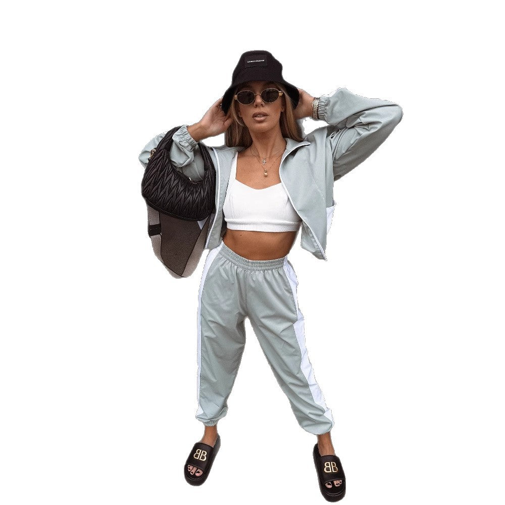 Women's fashionable jumpsuit with high collar and elastic waistband NOVAE