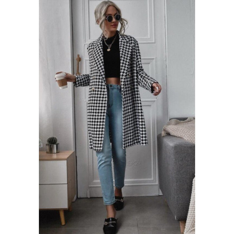 Women's oversized blazer in exclusive houndstooth design NOVAE