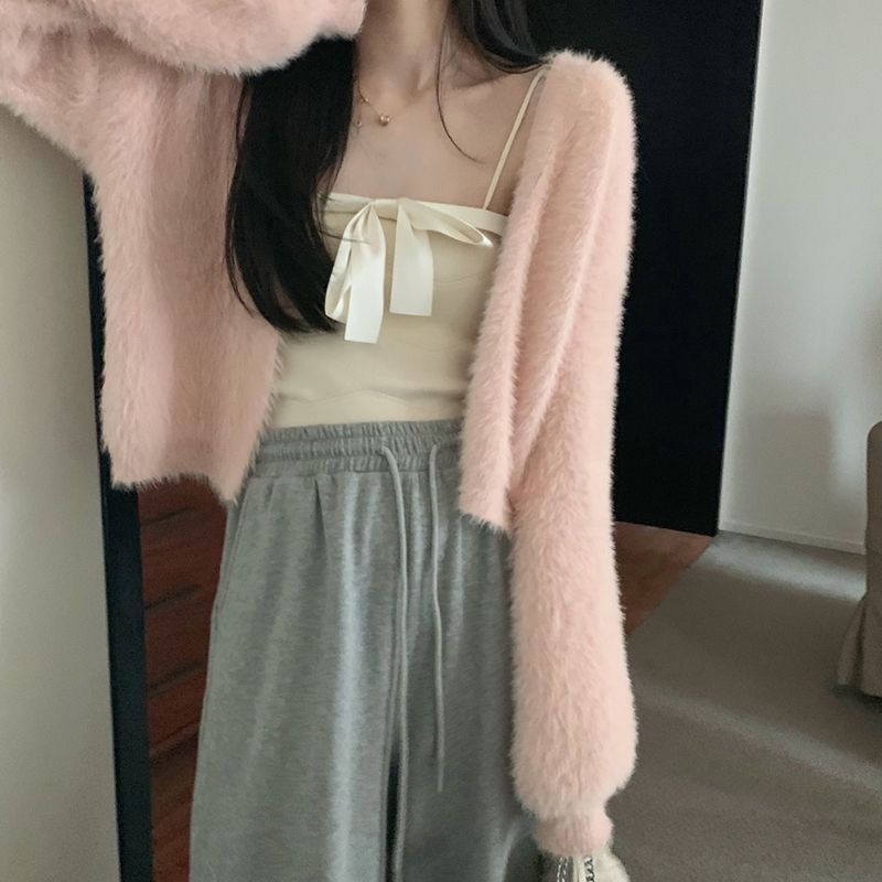 Women's Fluffy Cardigan with Wide Sleeves and Comfortable Cut NOVAE