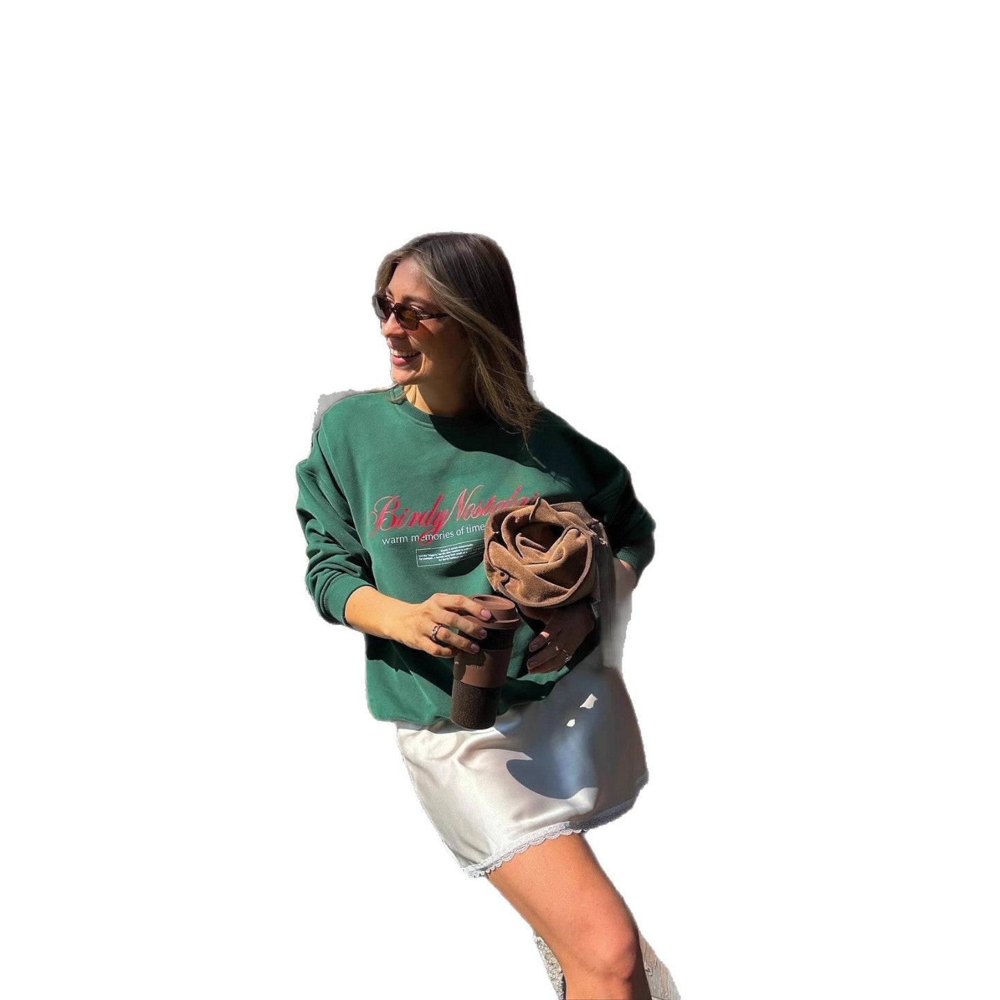 Women's casual sweatshirt with creative lettering and comfortable fit NOVAE