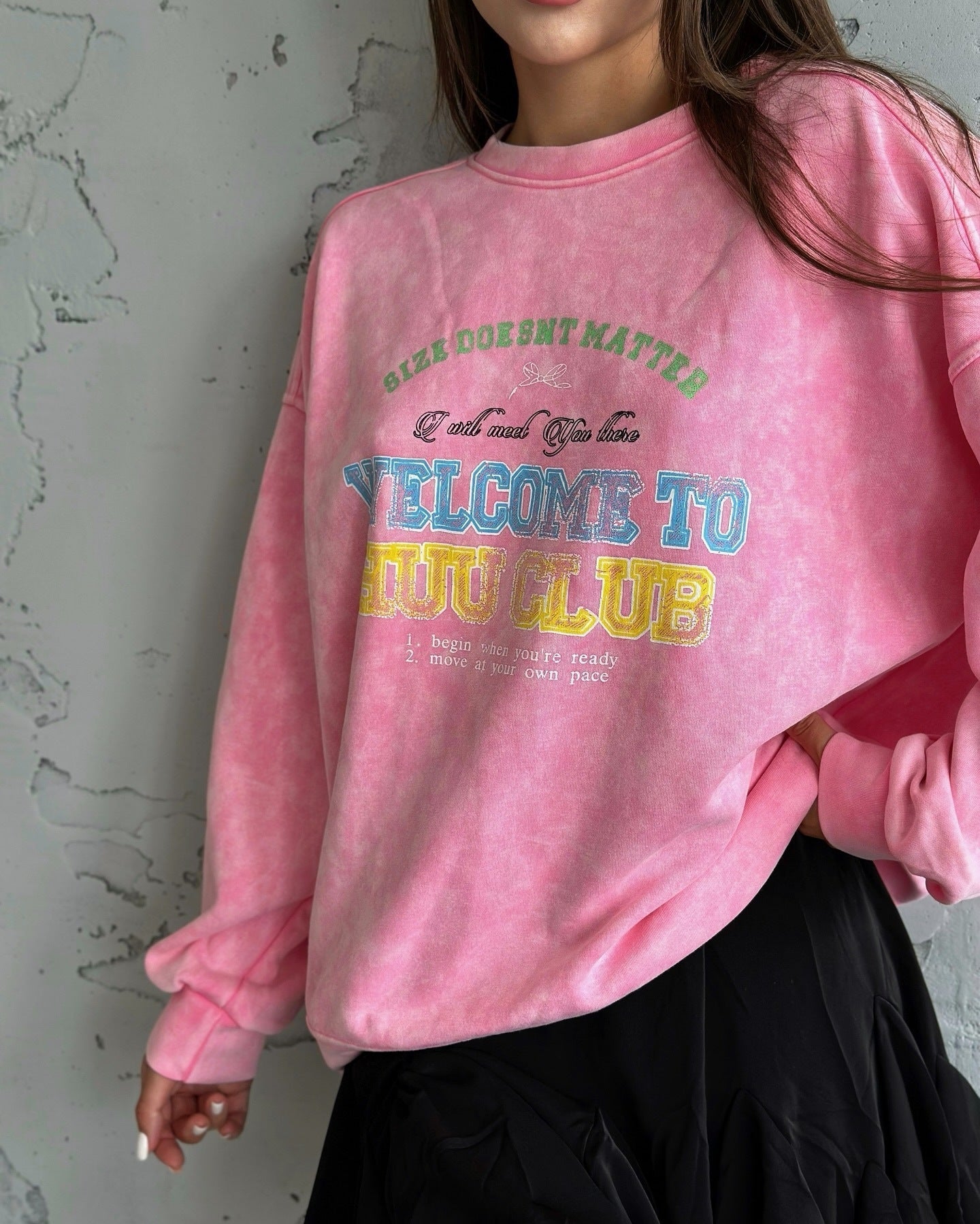 Women's casual sweatshirt with creative lettering NOVAE