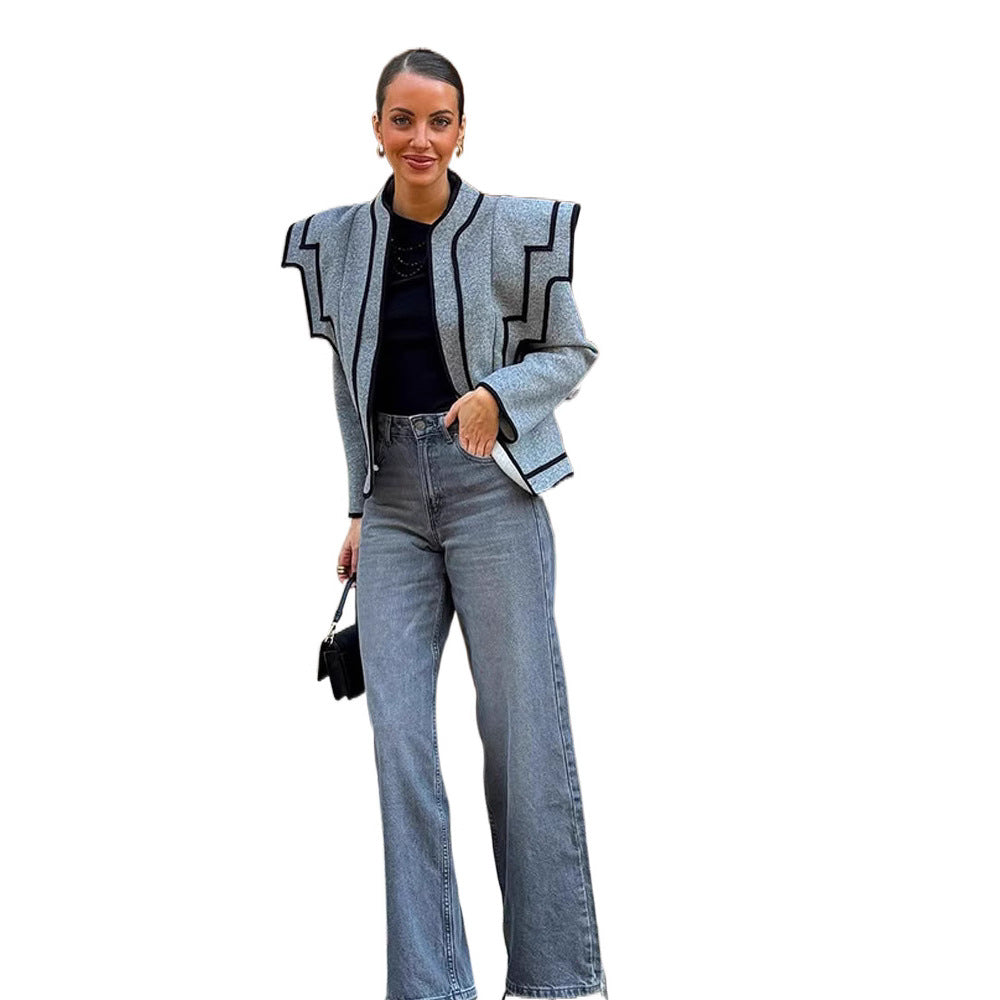 Women's fashionable jacket with geometric cut and special accents NOVAE