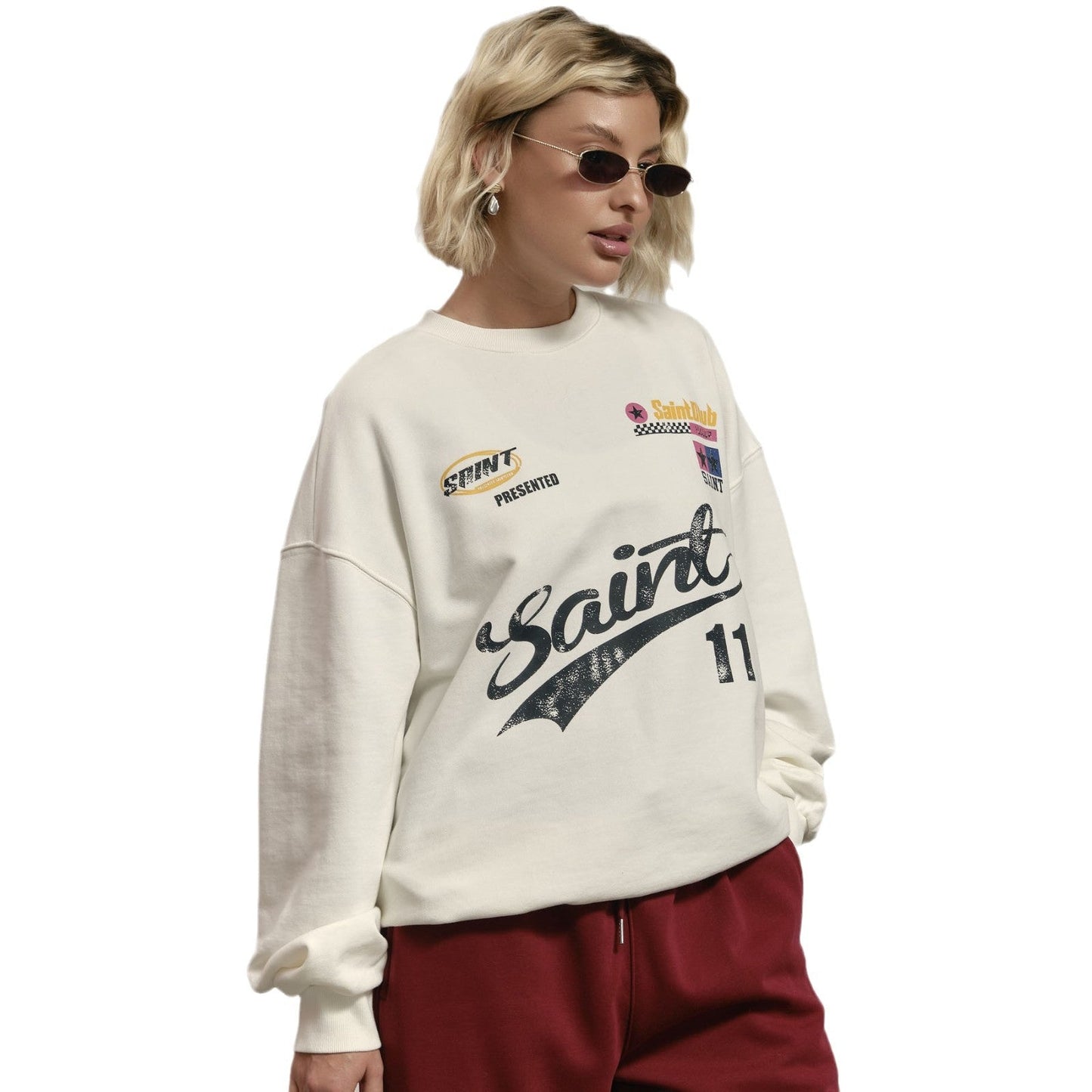 Women's casual sweatpants with a high waist and wide cut NOVAE