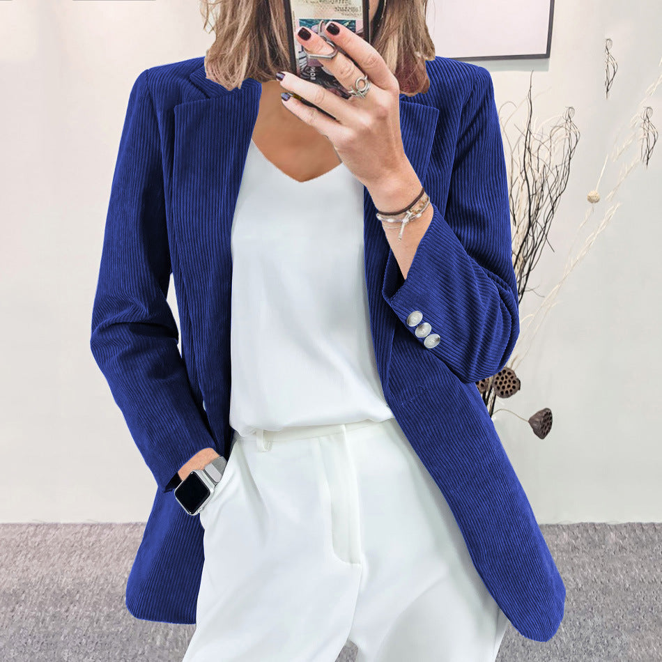 Women's Elegant Ribbed Blazer with Tailored Cut NOVAE