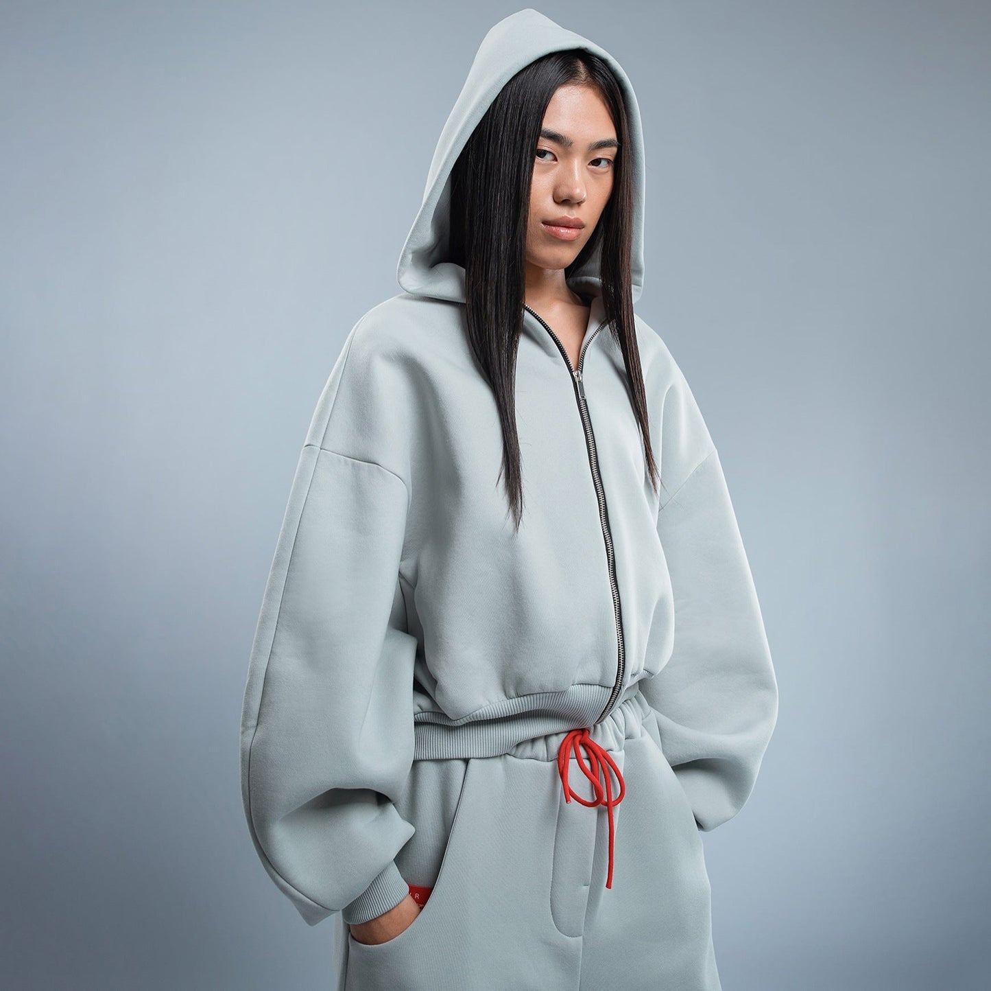 Women's fashionable hooded sweatshirt in a casual cropped design NOVAE