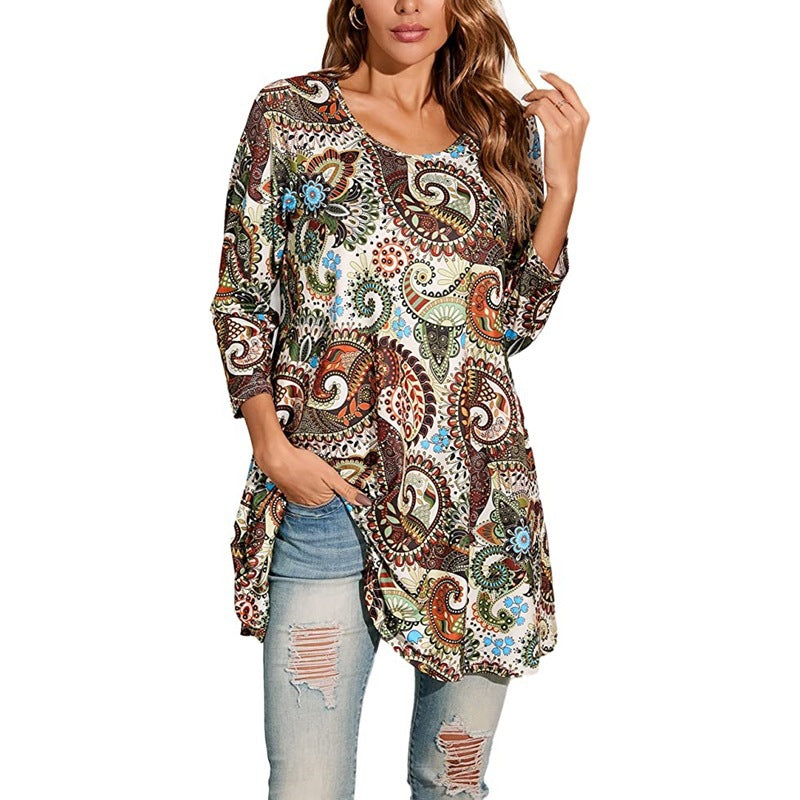 Women's tunic with unique mandala print NOVAE