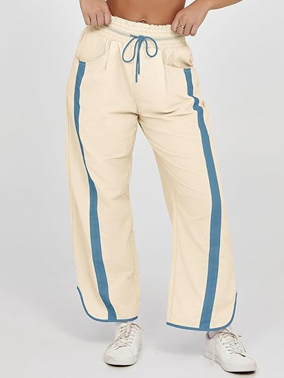 Women's casual leisure trousers with side panels NOVAE