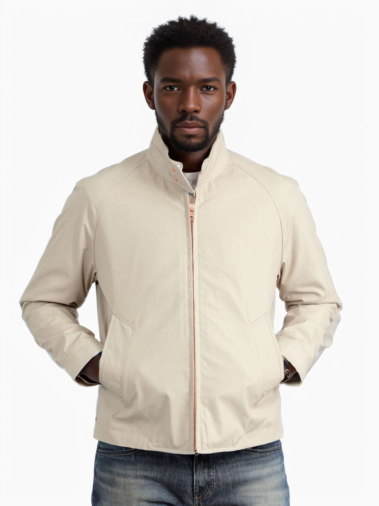 Men's modern bomber jacket with innovative stand-up collar NOVAE