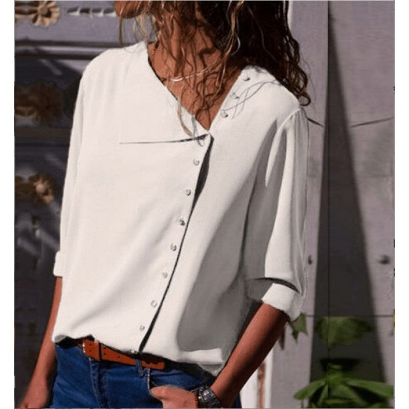 Women's fashionable blouse with subtle button details NOVAE