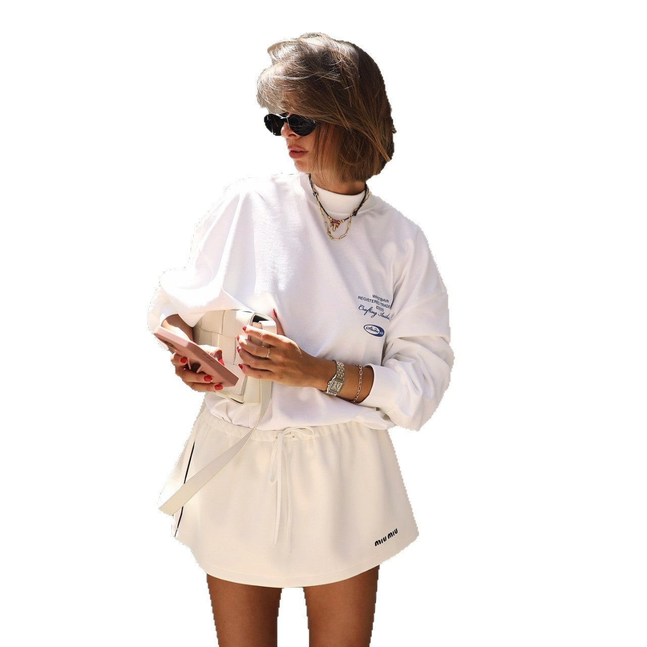 Women's casual sweatshirt with low collar and simple silhouette NOVAE