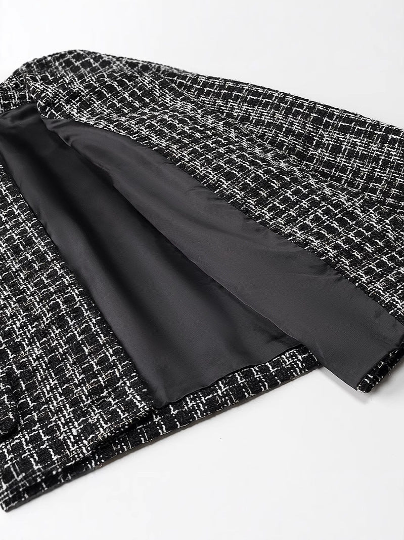 Women's elegant tweed jacket with gold buttons NOVAE