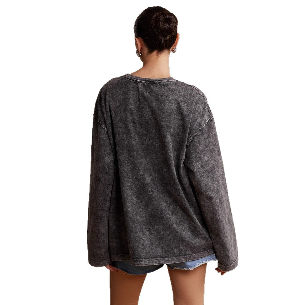 Women's casual sweatshirt with creative graphic print NOVAE